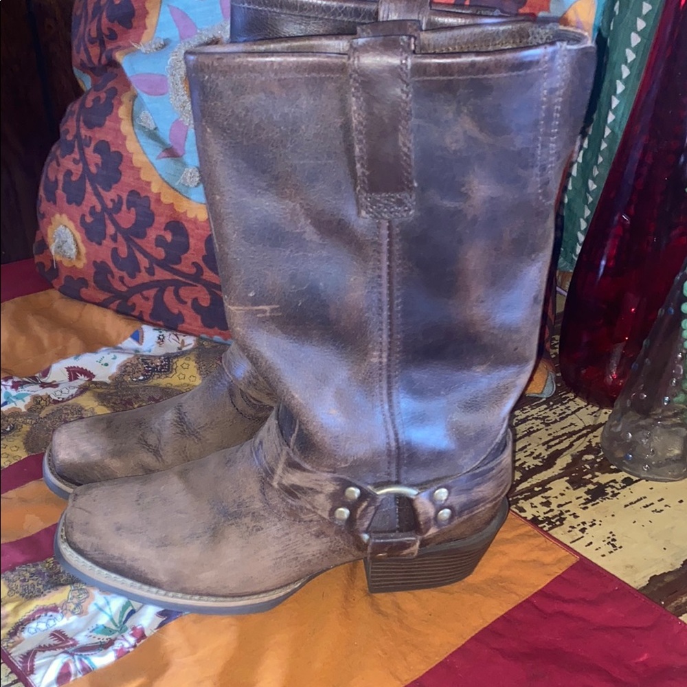 Justin Boots Women’s Arissa Brown Leather Boots with Buckle Size 8.5 B